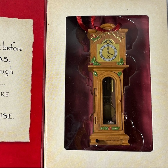 4 Hallmark ornaments. NIGHT BEFORE CHRISTMAS. REINDEER. CLOCK. STOCKING. - Picture 5 of 6